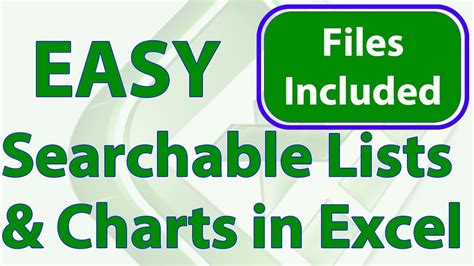 Searchable Lists In Excel Easy Method Youtube