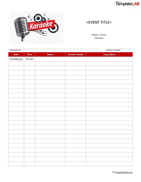 Make Your Own Sign Up Sheet Doctemplates