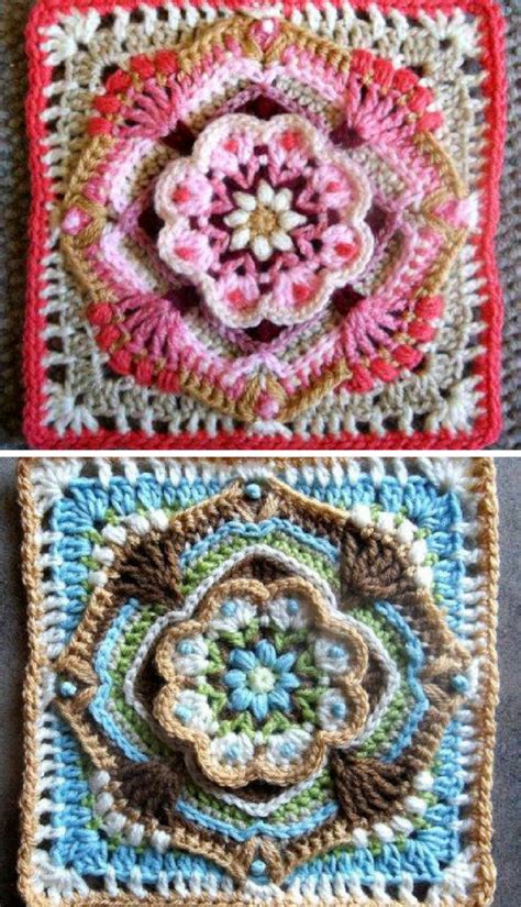 5 Beautiful And Free Mandala Square Patterns Crochet
