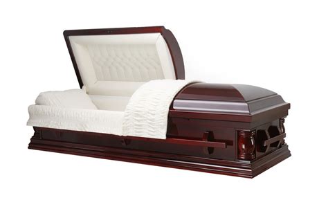 Overnight Caskets Elite Cherry Solid Poplar Wood With Cream Velvet