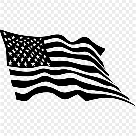 Black Outline Waving United States Usa Flag Citypng