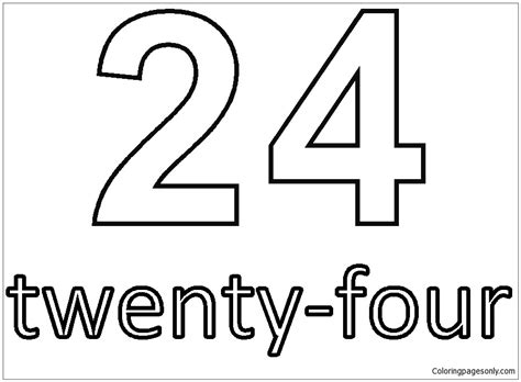 Number Twenty Four Coloring Page Free Printable Coloring Pages