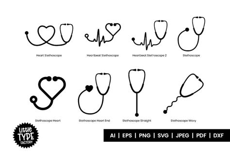 Heart Stethoscope Svg And Stethoscope Heart Svg Set