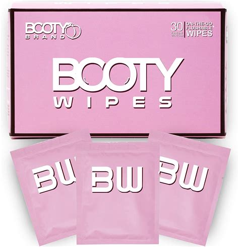 Booty Wipes For Women 30 Premium Individually Wrapped Flushable Wet Wipes For Travel