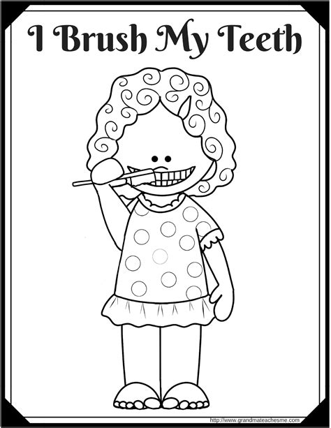 I Brush My Teeth Girl Coloring Page Homeschool Lesson Plans