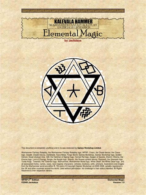 Elemental Magic Magic Paranormal Campaign Settings
