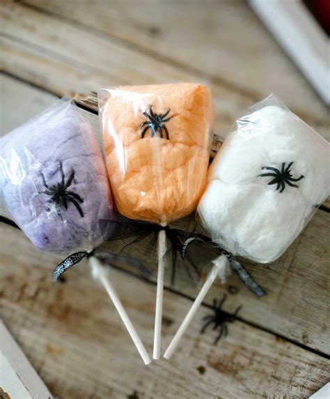 Halloween Spider Web Cotton Candy Pop Favor Party Treats Etsy