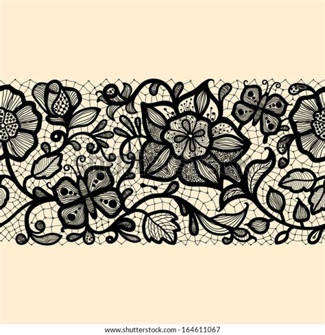 Abstract Lace Ribbon Seamless Pattern Elements Stock Vector Royalty