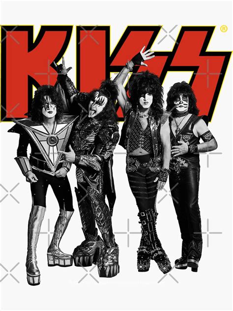 kiss group band logo full yellow and red sticker for sale by musmus76 redbubble