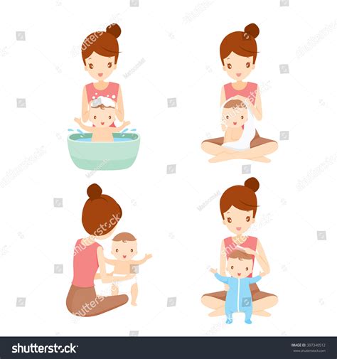Mom And Baby Bathing Images Stock Photos Vectors Shutterstock