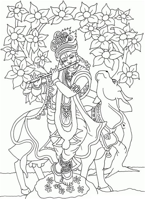 Hindu Deity With Three Heads Coloring Page Free Printable Coloring