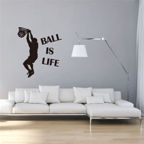 Ball Is Life Basketball Court Wall Decal Vinyl Art Sticker Home Decor