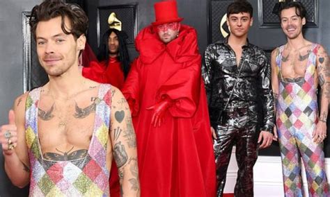 Grammys Harry Styles Wears A Multicoloured Jumpsuit As He Flies