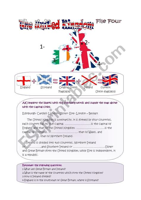 The United Kingdom Worksheet Free Esl Printable