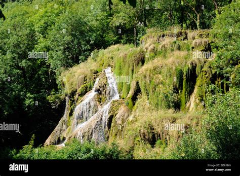 Waterfall In The Cirque De Baume France Stock Photo Alamy