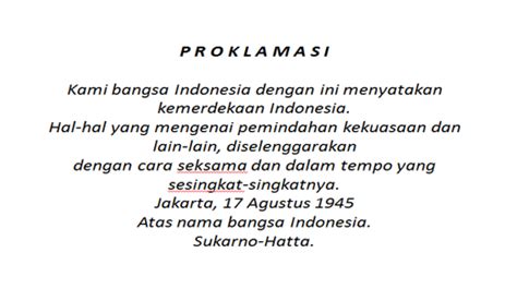 √ Teks Proklamasi Kemerdekaan Indonesia Yang Otentik Dan Asli Gambar