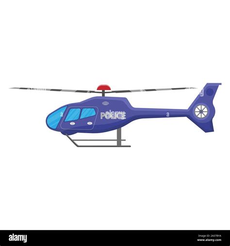 Icono De Helicóptero De La Policía Aislado Sobre Fondo Blanco El