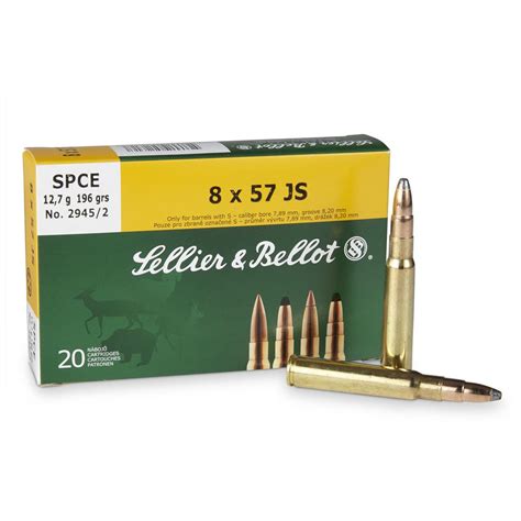 Sellier And Bellot 8mm Mauser 8x57 Js 196 Grain Spce 20 Rounds