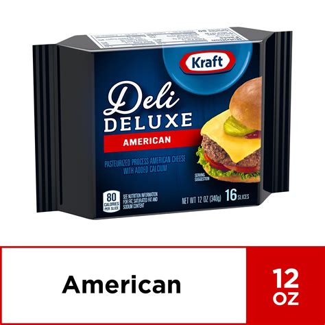 Kraft Deli Deluxe Cheese Slices American Cheese 16 Ct 120 Oz