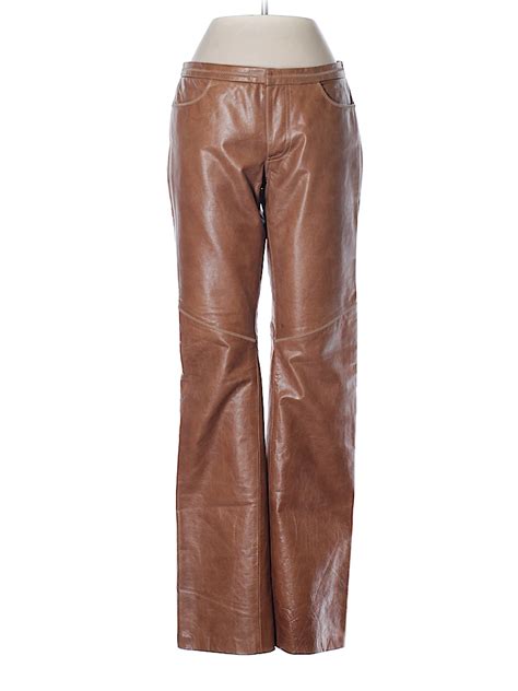 Gap 100 Leather Solid Tan Leather Pants Size 4 91 Off Thredup