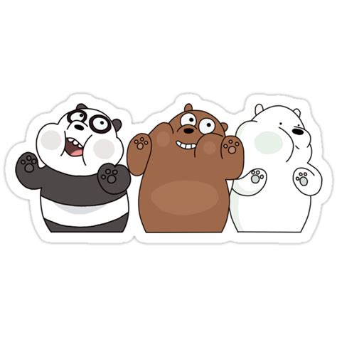36pc we bare bears stickers flake ready to peel and stick searching words: "We Bare Bears" Stickers by sherlocked1895 | Redbubble