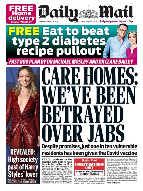 A post claims to show the daily mail front page from monday 11 november 2019 criticising prime minister boris johnson for covering up a report that showed the conservative party had received donations from russian donors. Daily Mail Front Page 11th of January 2021 - Tomorrow's ...