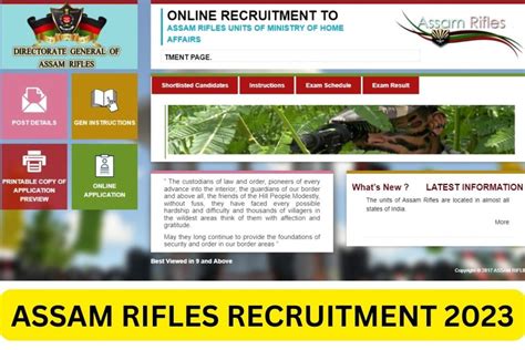 Assam Rifles Recruitment Notification Apply Online Form Link
