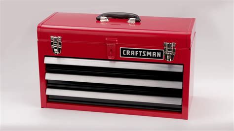 Craftsman Portable 3 Drawer Steel Lockable Tool Box Youtube