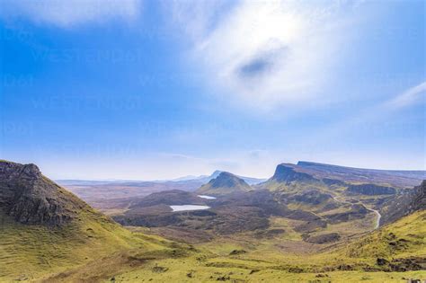 Scenic View Of Landscape Against Sky Seen From Quiraing Isle Of Skye