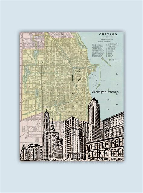 Chicago Art Print Chicago Map Chicago Wall Art Personalized | Etsy | Chicago art print, Chicago ...