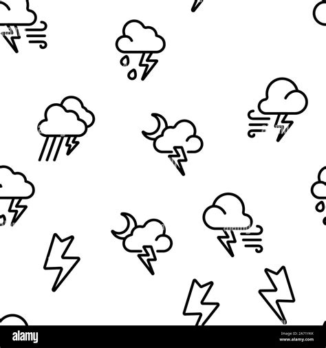 Thunder And Lightning Vector Seamless Pattern Stock Vector Image And Art