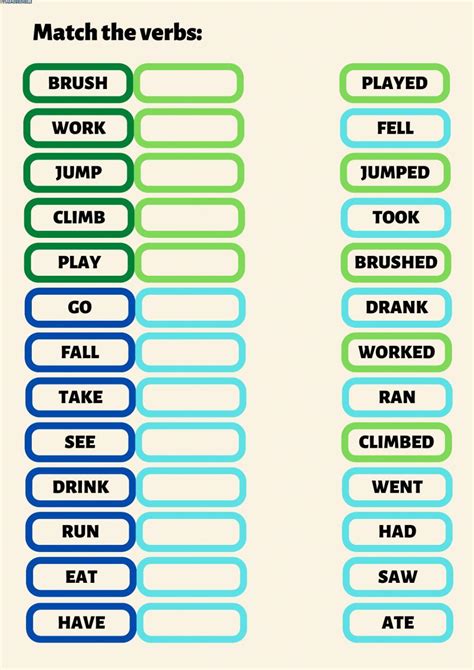 Regular Verbs Past Tense Interactive Worksheet Ab