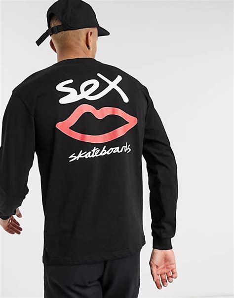 Sex Skateboards Sort T Shirt Med Lange ærmer Og Logo Asos