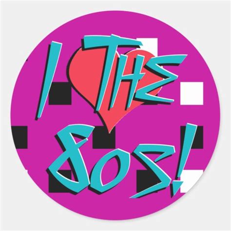 I Love The 80s Classic Round Sticker Zazzle