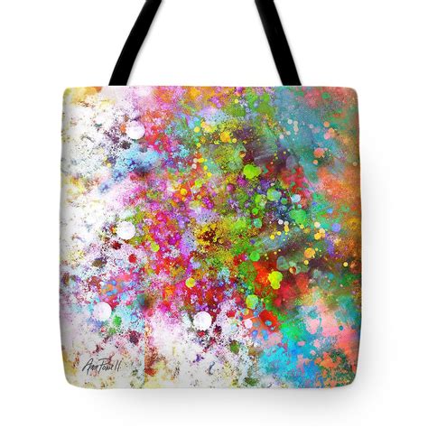 Abstract Art Color Splash On Square Tote Bag For Sale By Ann Powell