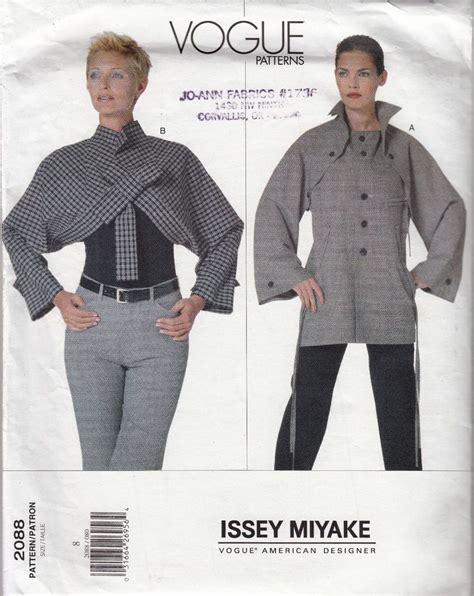 Uncut Patterns And Instructions For Loose Fitting Unlined Jacket In