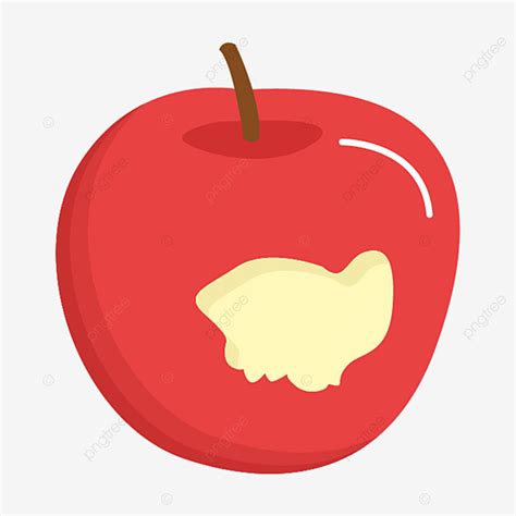 Bitten Apple Vector Art Png Red Apple Bitten Apple Fruit Red Apple