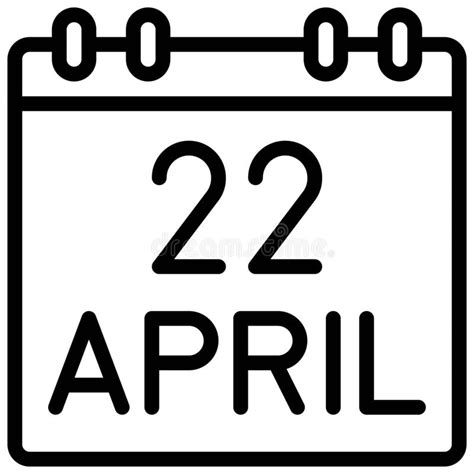 April 22 Calendar Icon Earth Day Related Vector Stock Vector