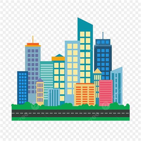 Commercial Building Clipart Vector Commercial City Cartoon Colored