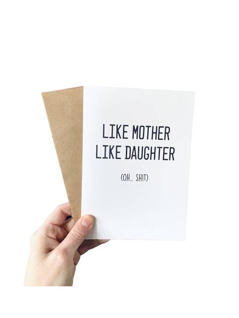 Like Mother Like Daughter Mothers Day Card Birthday Mom Etsy