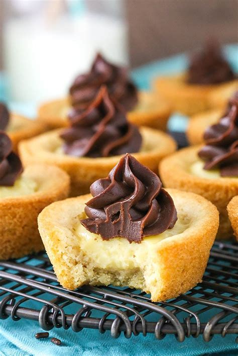 Grease a 9 cake pan with cooking spray. Boston Cream Pie Cookie Cups - Life Love and Sugar