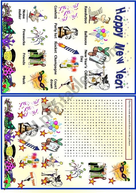 New Year Vocabulary Esl Worksheet By Vanda51