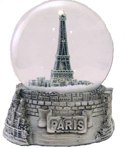 Paris France Snow Globe In Silver 65mm Dp