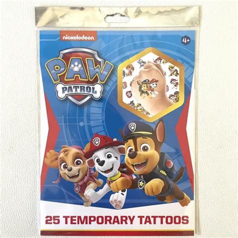 Paw Patrol Tattoos Temporary New Sealed 25 Ct Kids Rocky Marshall Skye