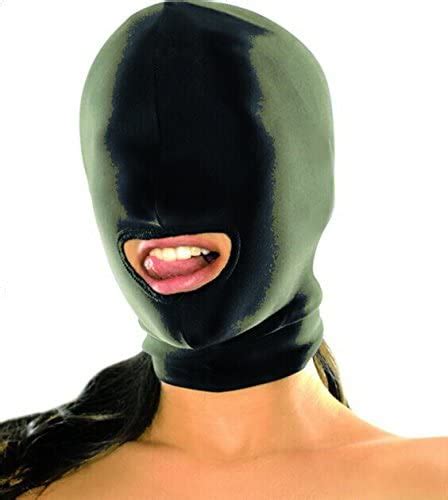 Amazon De Bondage Fetisch SM Sex Spielzeug Maske Loch Haube Spandex Stoff Maske Kopfmaske Aus