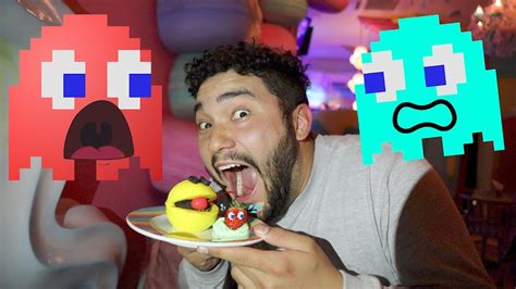 Eating Pac Man In A Weird Monster Cafe Youtube