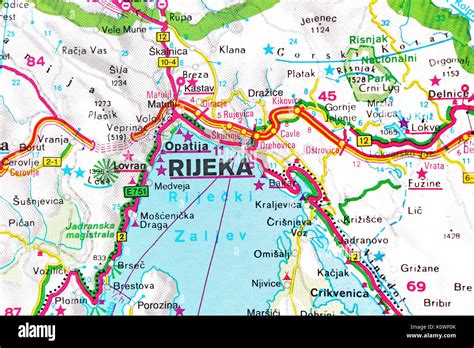 Rijeka Karte Stadtplan Stadtplan Stockfotografie Alamy