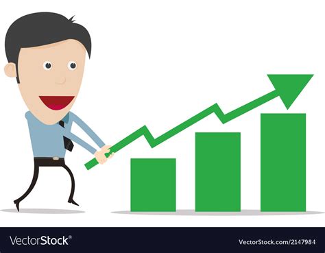 Cartoon With Growth Success Business Gree Vector Image
