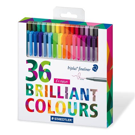 Staedtler Color Pen Set Set Of 36 Assorted Colors Triplus Fineliner