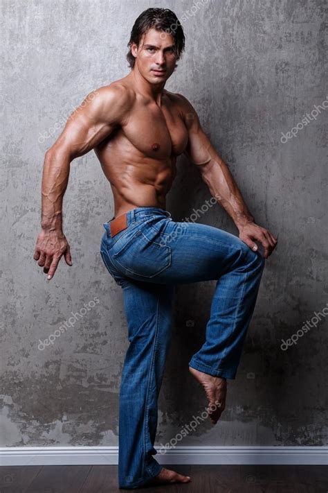 Muscular Man In Jeans Stock Photo By Ay Photo